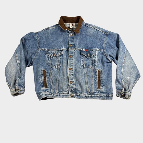 Other - Vintage Texas Wear Denim Jacket Mens Large Corduroy Collar Western Trucker 90s